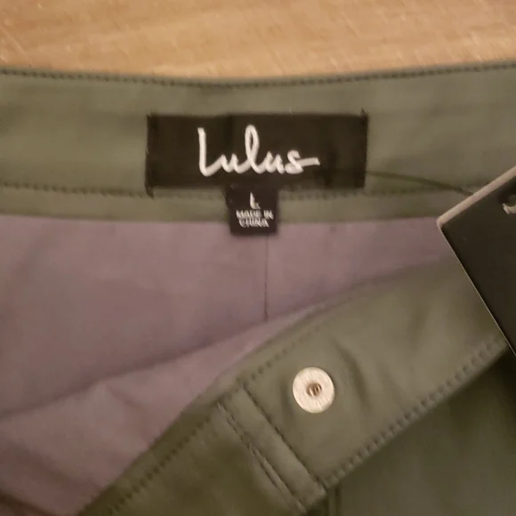 Lulus olive green vegan Grunge skirt - Picture 3 of 5